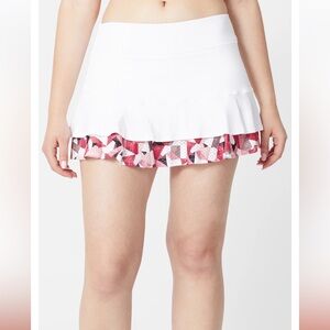 * Lija women’s desert rose center point skirt White and Pink Mini Skirt Small